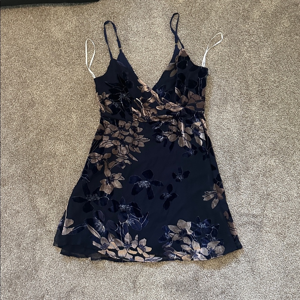Lulu's Navy Blue floral mini Dress